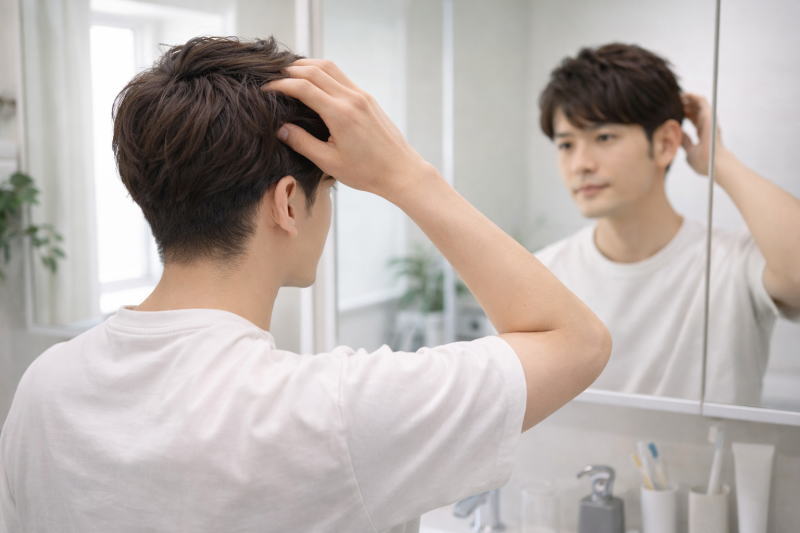 後ろをかぶせるツーブロックはセルフセットが楽になるのか！