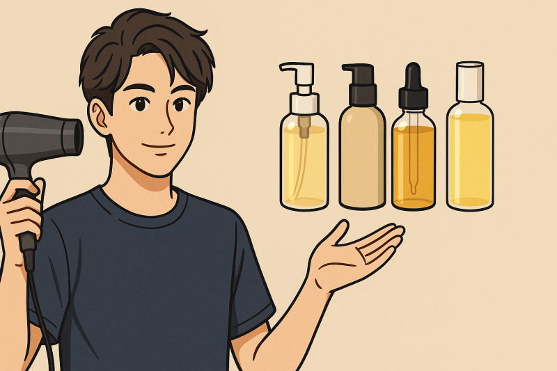 【厳選】ドライヤー前に使うべきメンズ向けヘアオイル４選！