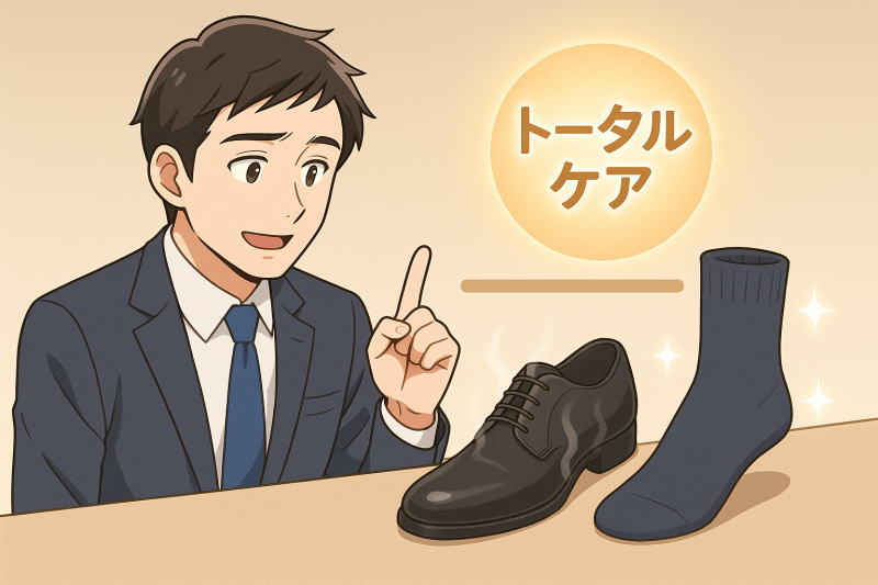 靴下を変えてもニオイが取れないあなたへ！足裏＋靴＋靴下のトータル対策が必要な理由！