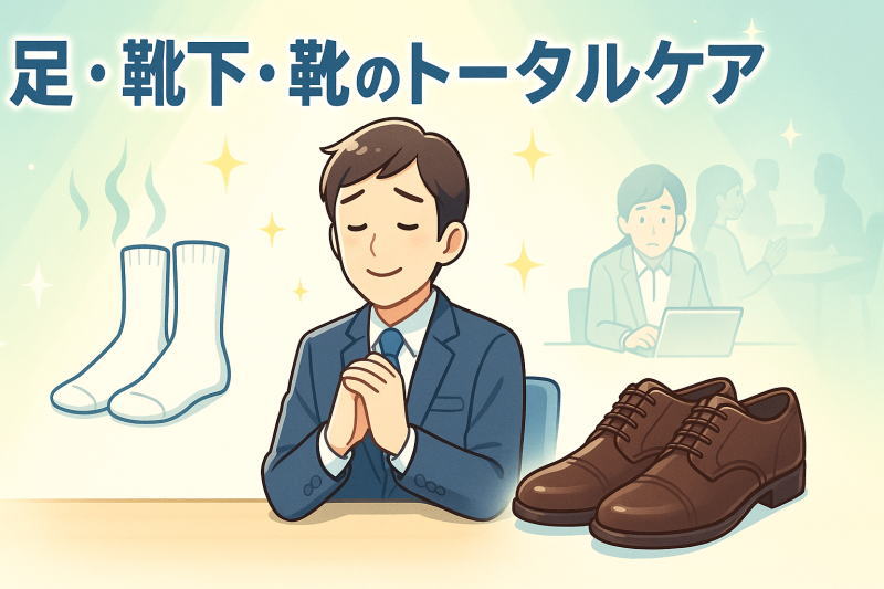 足の臭いによるストレスを断ち切る！忙しいビジネスマンでも続けられる最適ケア術！