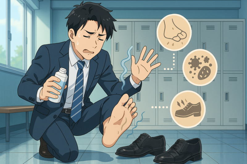 足の臭いにパウダーを使う前に読んでみて！即効性の理由/改善しない原因/根本対策まで完全ガイド！
