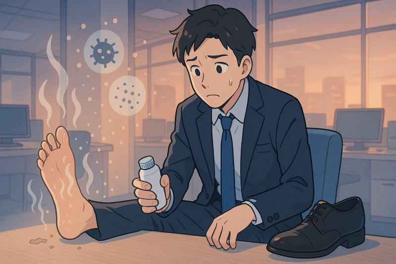 足の臭いを今すぐ抑えたい！ビジネスマンがパウダーを探す本当の理由とは！