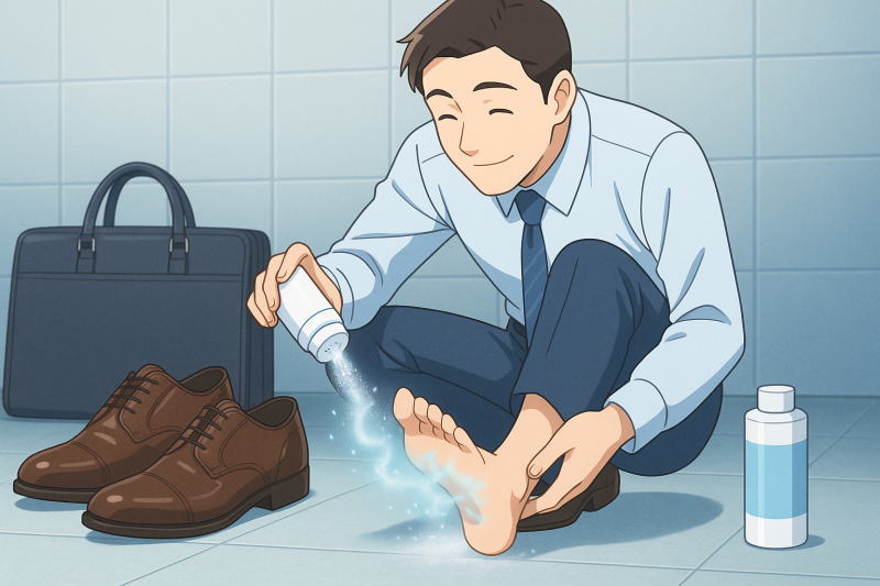 足の臭い消しに「粉」を選ぶ理由とは!即効性を求めるビジネスマンに人気のワケを解説!