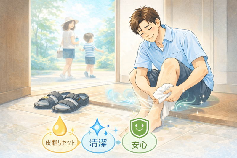 サンダルでも足の臭いを気にせず過ごすために｜休日前にできる根本ケア習慣！