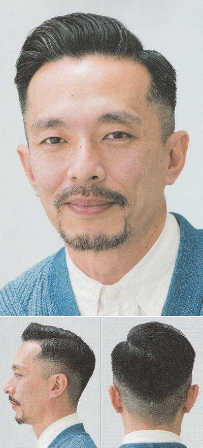 「バーバースタイルな立ち上げ前髪」ヘアスタイル