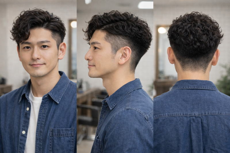 震災刈りパーマをおしゃれに見せる髪型バランスとデザイン！