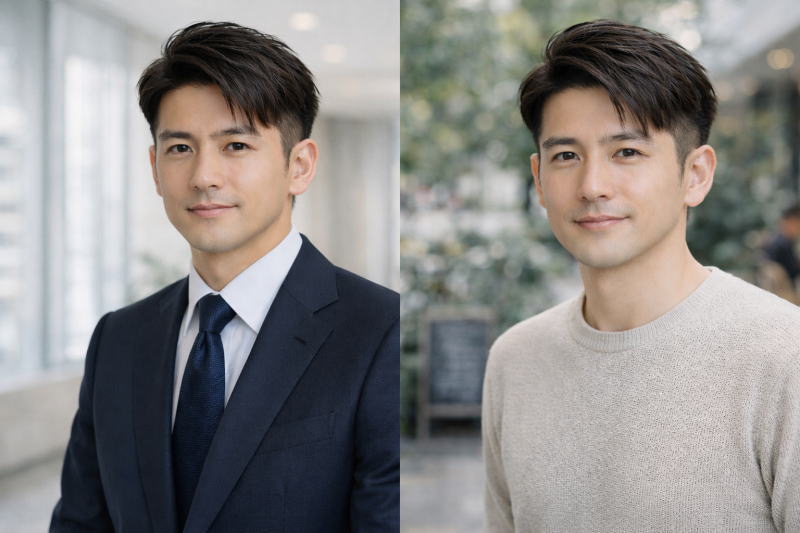 ビジネス用とプライベート用の「長め震災刈り」は何が違うのか!