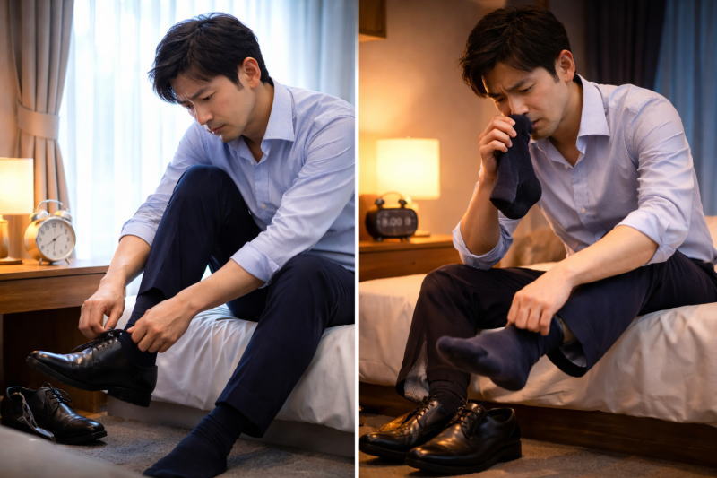 朝は平気なのに夜になると足が臭う理由|社会人男性に多い原因と対策!